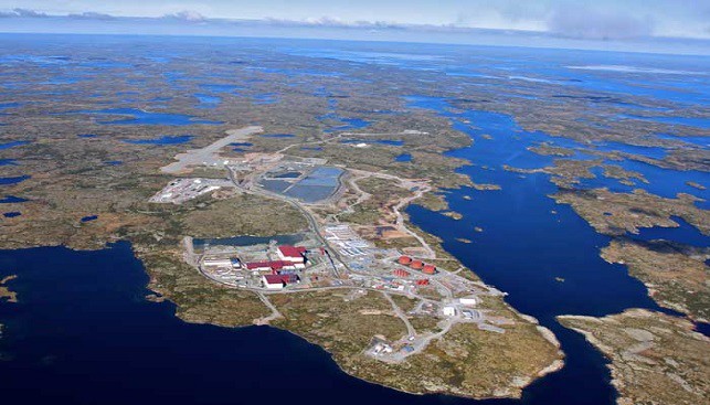 De Beers Canada's Snap Lake Mine seen from the air