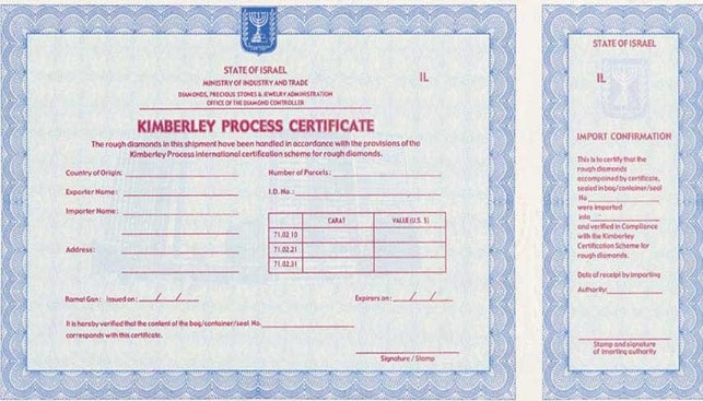 Kimberley Process certificate