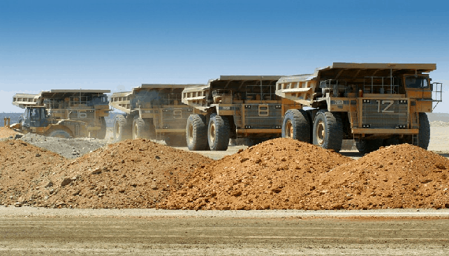 Trucks at the Venetia mine