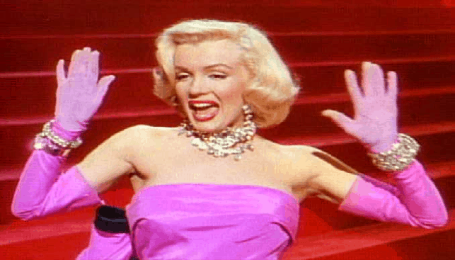 Marilyn Monroe as Lorelei Lee sings "Diamonds are a Girl's Best Friend"