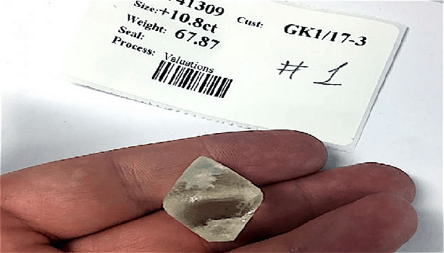 67.87-carat gem quality octahedron diamond