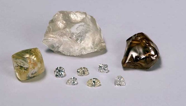 Rough and polished diamonds by De Beers