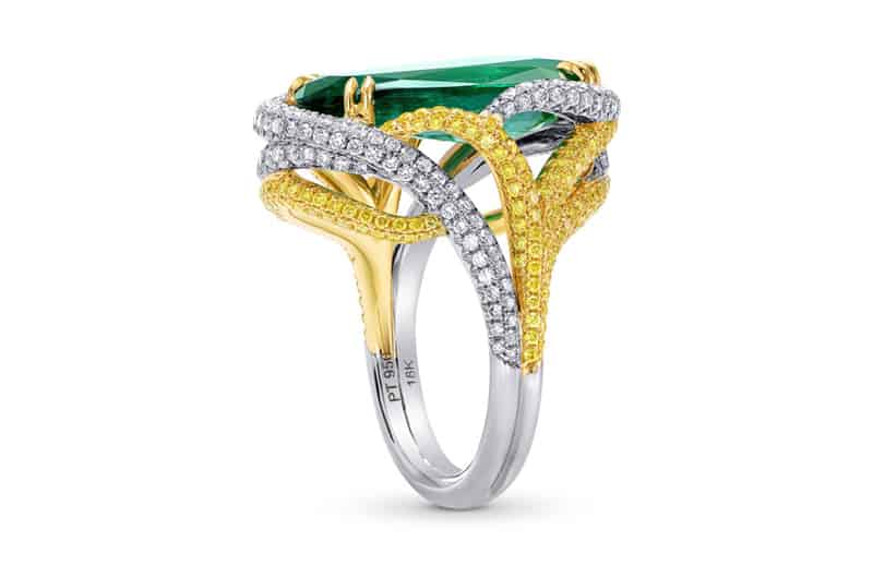 Emerald and Diamond Ring by Leibish