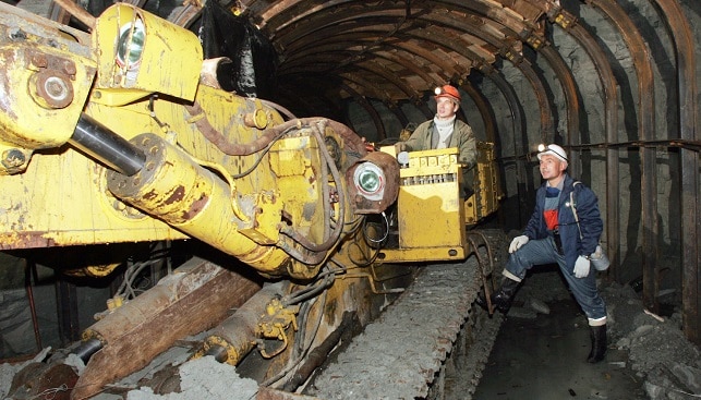 Underground diamond mining miners