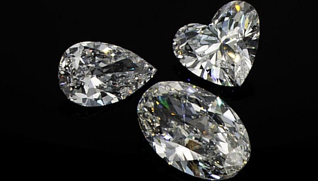 Heart drop shaped diamonds