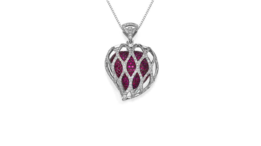 ruby diamond gold pendant