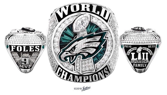 Philadelphia eagles diamond ring