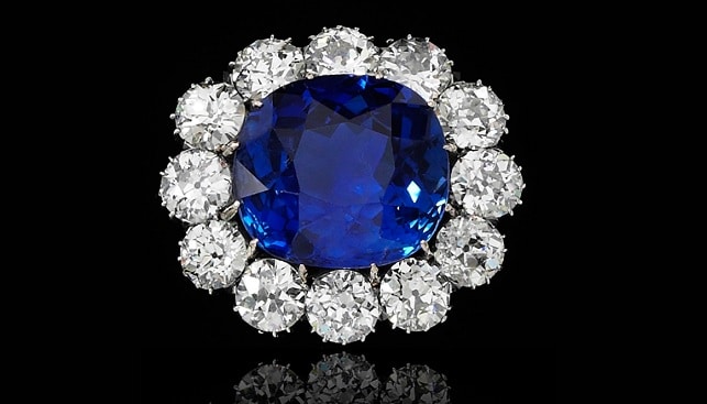 Sapphire diamond brooch Christie's