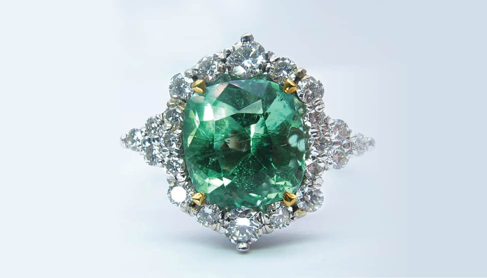 Emerald and diamond ring vitage style