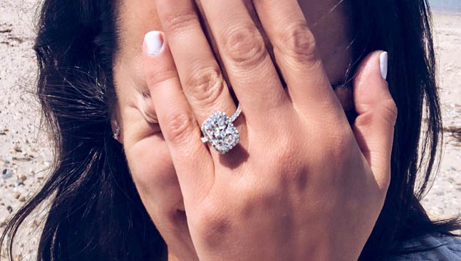 Lea Michele engagement diamond ring