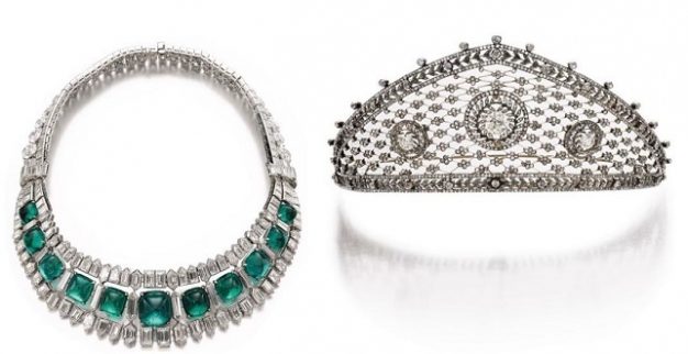 diamond emerald necklace tiara