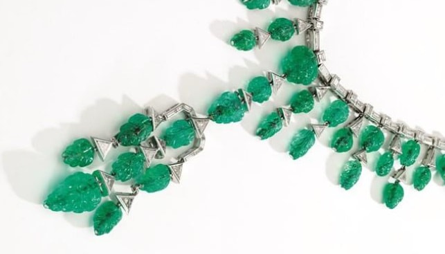 emerald diamond necklace Sotheby's