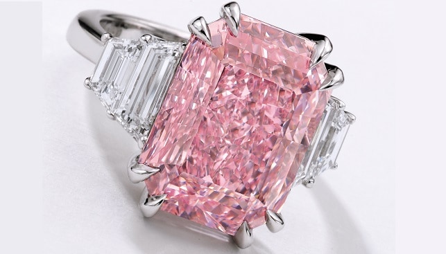 purplish pink diamond ring