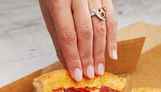 Buy Pizza Slice Ring With Imitation Stones RR03008 . Great Gift for the  Foodie Online in India - Etsy