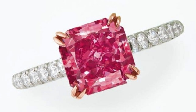 pink diamond ring christies