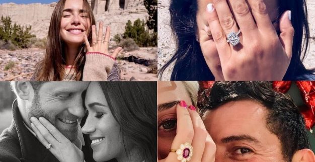 celebrities engagement diamond rings