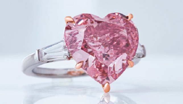 6.75 carat heart pink diamond ring
