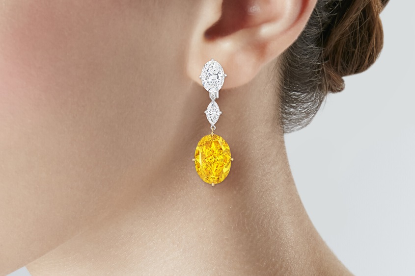 California Sunset yellow diamond earrings