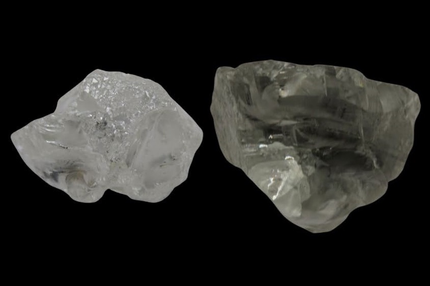 lucapa 162 and 116 carat rough diamonds