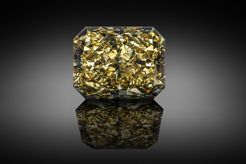 radiant yellow polished diamond
