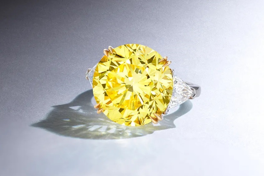 yellow fancy diamond ring