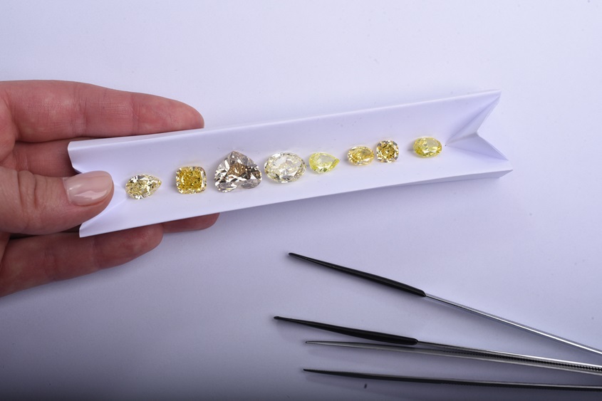 yellow rough diamonds